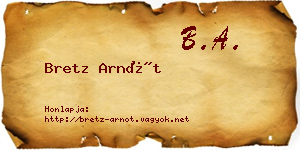 Bretz Arnót névjegykártya